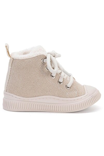 Civil Boots with Fur and Zipper, Sizes 22-26 - Beige