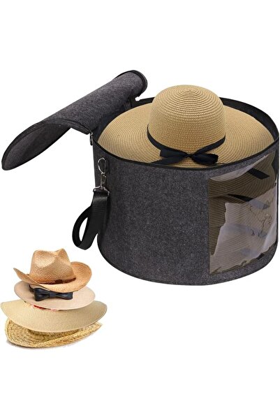 GENERAL Large Boxes for Hats with Lids, Foldable Hat Storage Box, Round Brim ...