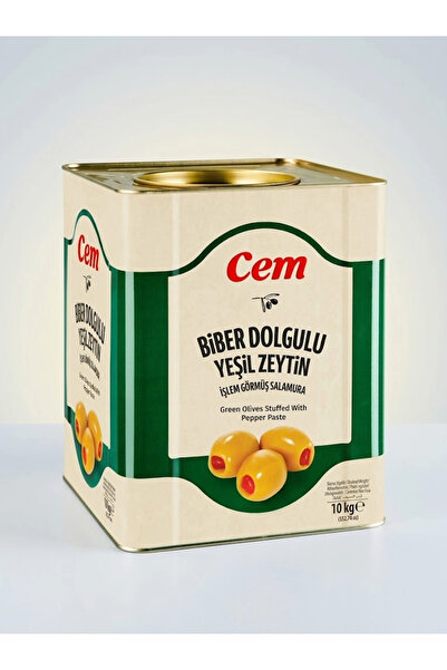 Cem Kırmızı Biber Dolgulu Yeşil Zeytin 10 Kğ 101-120