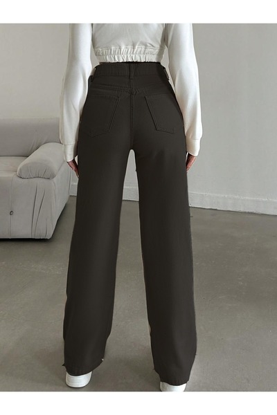 BİENAL BUTİK Women's High Waist Black Jeans Black Loose Jeans Lycra Stretchy Palazzo