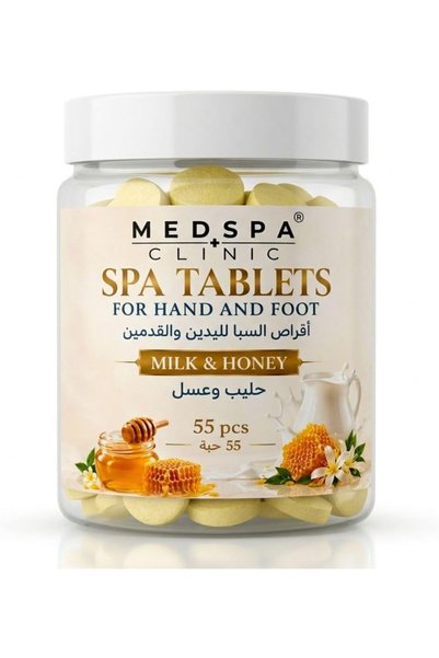 MEDSPACLINIC Milk and Honey Spa Tablets for Hand and Foot Soak – 55 Pcs Moist...