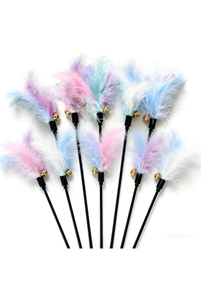 YEVTAHT 10 Pack Cat Feather Wand Toys for Indoor Cats, Interactive Cat Teaser...