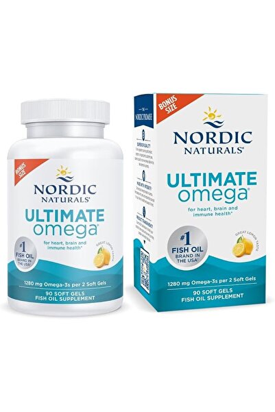 Nordic Naturals Ultimate Omega, Lemon Flavor - 90 Soft Gels - 1280 mg Omega-3...