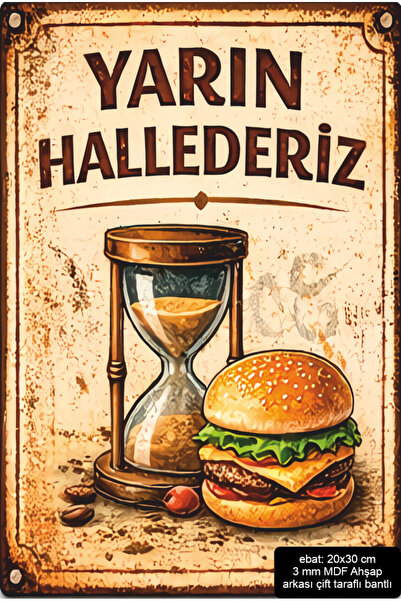 Hayat Poster ديكور المطبخ المنزلي من خشب MDF بتصميم ريترو على شكل همبرغر، ملص...