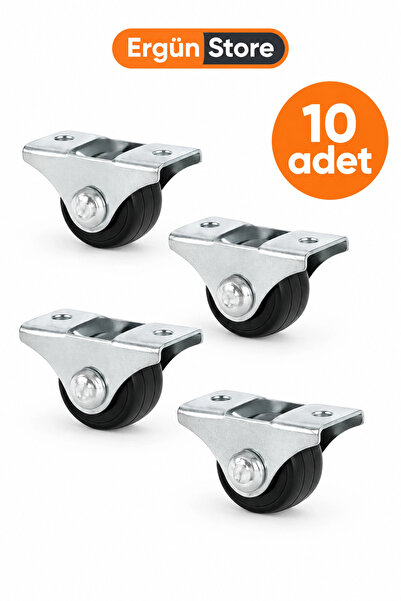 Ergün Store Mini Sabit Tekerlek Yükseklik 22 mm Çap 20 mm 10 Adet