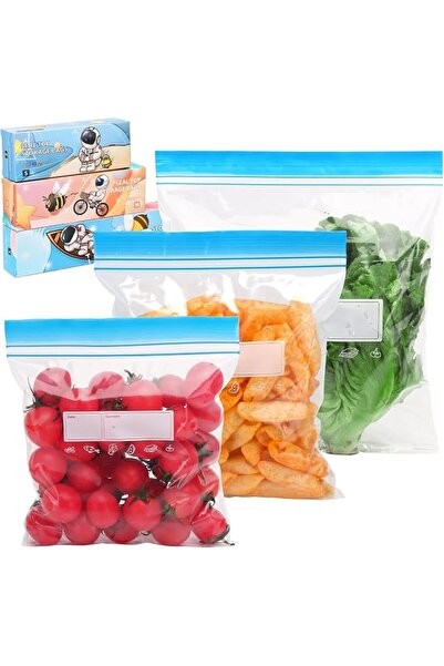 TERRIFI 70 Pieces Food Storage Freezer Bags, Reusable Seal Zip Lock Sandwich ...