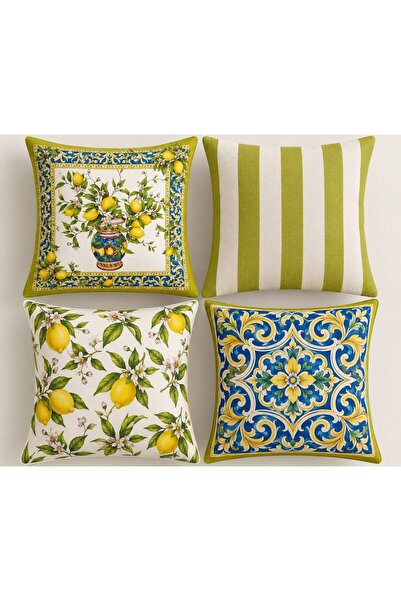 EVSEHOMES Dolce Vita Series, Suede Fabric 4-Piece Combination Throw Pillow Co...