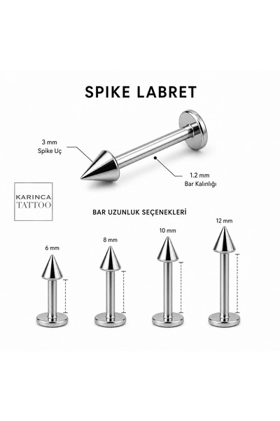 Karınca Piercing Spike Piercing Cerrahi Çelik Labret Tragus Dudak Snake Bites Flat Conch Forward Helix Lobe Nostril Kulak Küpe