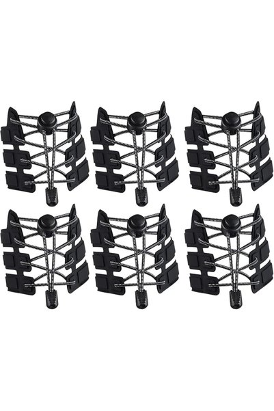 KOWVOWZ 3 Pairs Elastic No Tie Shoe Laces, Reflective Shoe Laces Without Tyin...