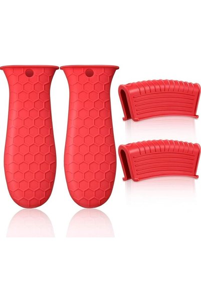 rayyan Silicone Handle Holder, 4 Pcs Hot Skillet Handle Cover Holder, Nonslip...
