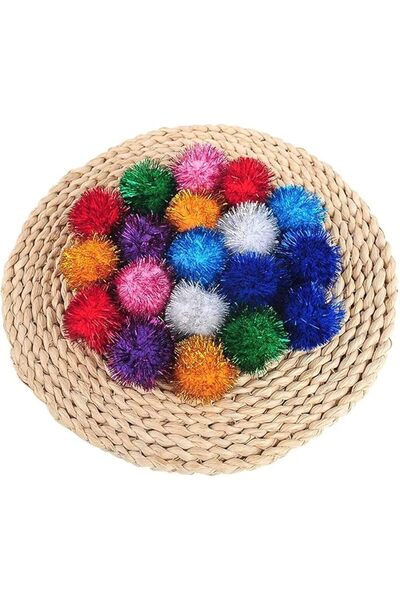 NALACAL 20PCS Cat Balls Toys, 1.5 Inch Sparkle Balls Cat Tinsel Glitter Toys ...