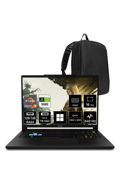 MSI RAIDER A16 HX AMD Ryzen 9 8940HX RTX 5080 16GB 175W 128GB RAM 4TB + 4TB S...