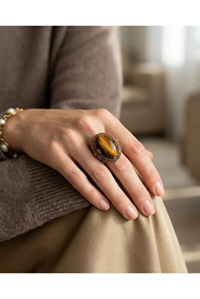 Dorvina Bronze Women's Ring Authentic Copper Jewelry Margazite Crafted with T...