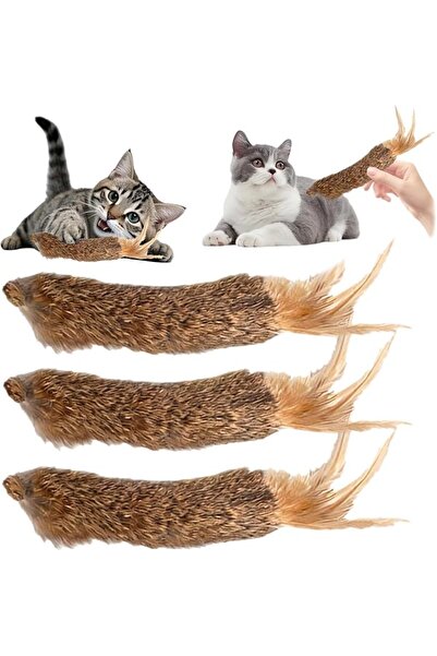 TERRIFI 3 PCS Cat Toys, Rabbit Fur & Catnip Plush Kitten Toy with Feather, In...
