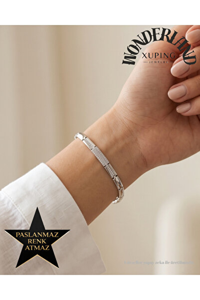 XUPING JEWELRY Trend Women's Bracelet 17 cm Width 0.5 cm - Zircon Stone - Doe...