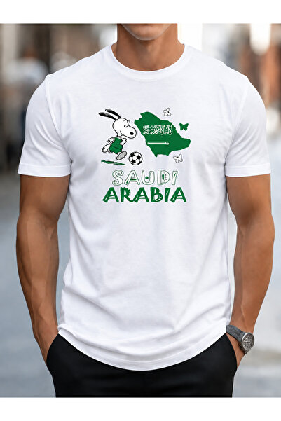 Wonder of U تي شيرت رجالي قطني برقبة دائرية مزين برسوم كرتونية لكلب يركل كرة ...