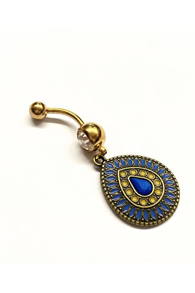 Amalfi Accessories Ατσάλινο υπό αλλεργικό σκουλαρίκι αφαλού με πέτρα