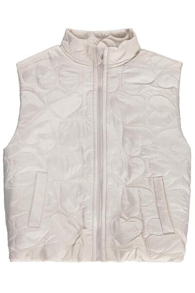 Civil Girls Heart Quilted Vest for 6-9 Years Old - Beige