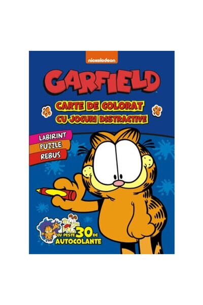 GARFIELD Carte de colorat cu jocuri distractive și autocolante, volumul... 1