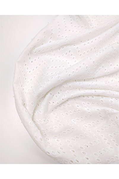 Kumaş Parça White Color Cotton Voile Scallop Fabric for Shirts & Dresses 140X...