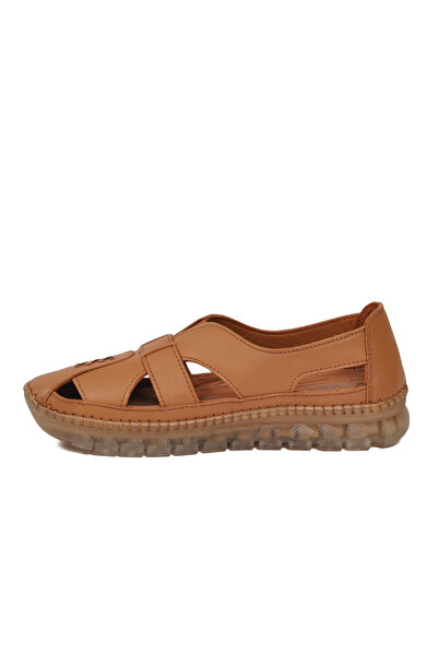 Voyager Tan Genuine Leather Anatomical Sole Rubber Band Women's Casual Shoes ...