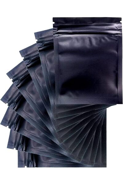 SYOSI Resealable Mylar Bags, Smell Proof Candy Holographic Bags Black Mylar V...