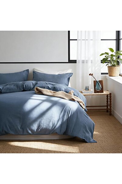 Simple&Opulence طقم غطاء لحاف 100% قطن مغسول، مريح وناعم وقابل للتنفس، ذو ملم...
