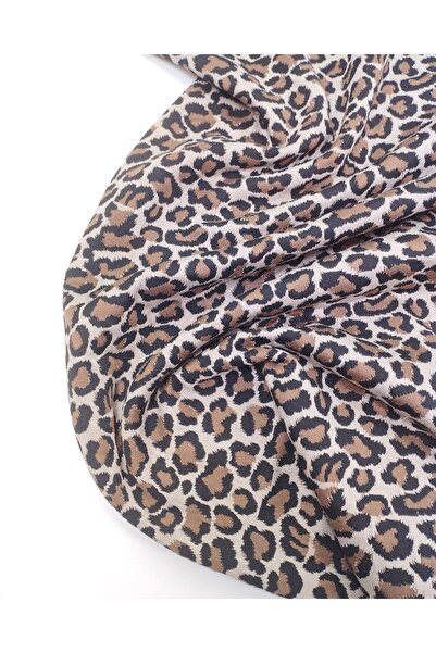 Kumaş Parça Beige Black Brown Leopard Patterned Plump Flexible Jacquard Knitt...