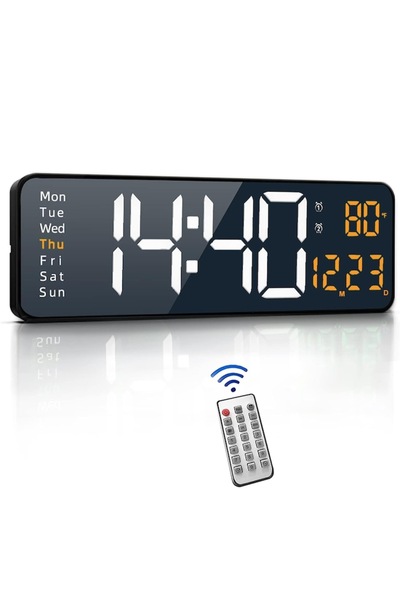 OEM Ceas de perete digital LED, SDLOGAL, Ecran mare de 16 inch cu telecomandă...