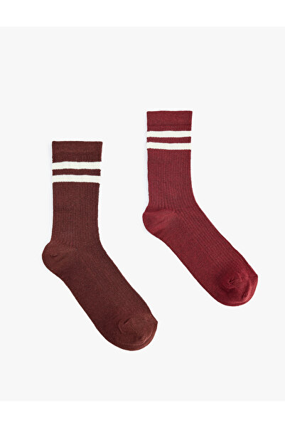 Koton Striped 2-Piece Set of Cotton Socks