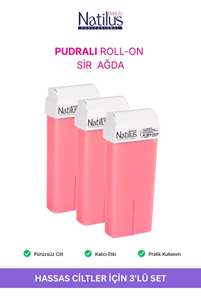 Roll-on Sir Ağda 100ml Pudralı Hassas Ciltler İçin 3'lü Set