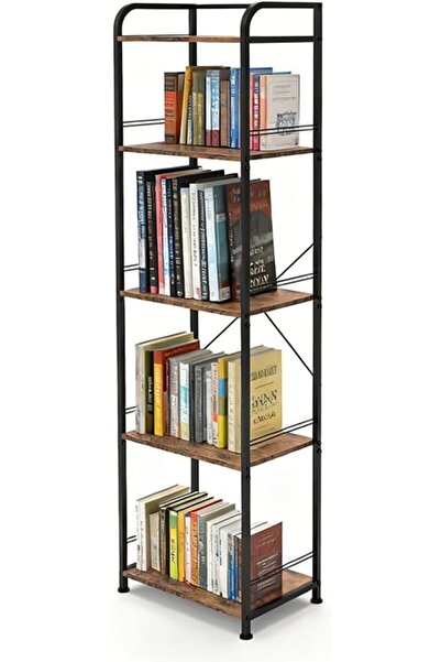 Solerconm 5 Tier Bookshelf,Narrow Bookcase Free Standing Shelves Display Rack