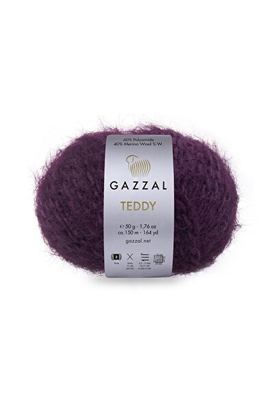 Gazzal Teddy 40% Merino Wool 60% Polyamide – 50 g 150 m Fluffy Knitting Yarn-...