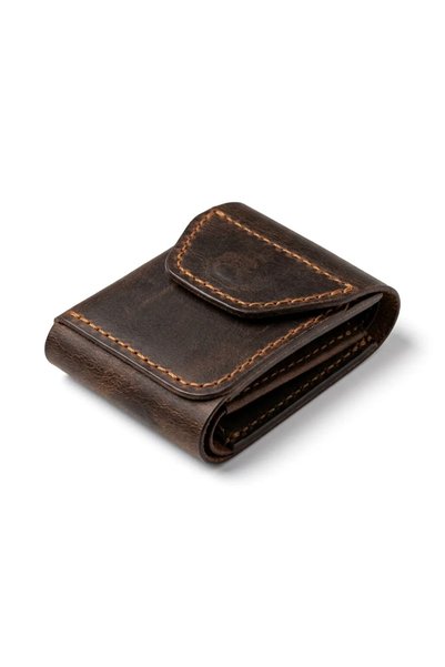Generic Brand 100% Genuine Leather Compact Men's Wallet in Tan Color - Viral Design 7X10 cm Mini Minimalist Vertical Wallet