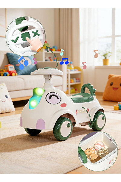KidLe 4-Wheel Balance Bike Baby Walker for Indoor Outdoor, for Kids and Toddl...