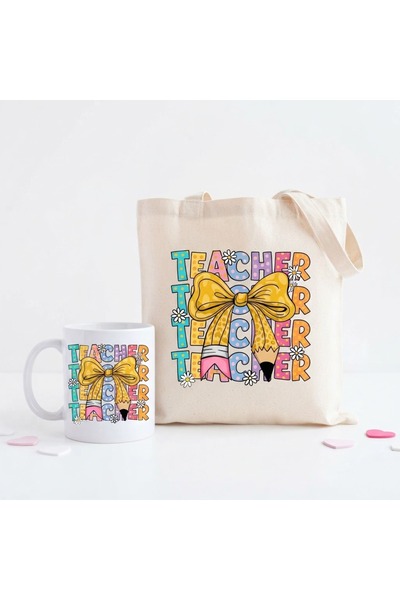 NASAQ Minimalist Canvas Tote Bag and Ceramic Coffee Mug Set – Plain Reusable ...