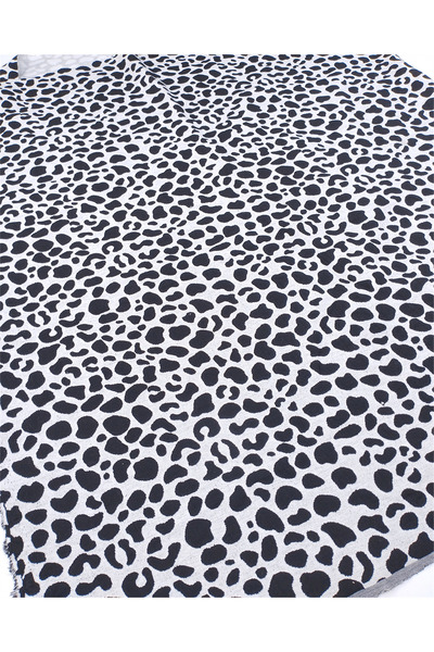 Kumaş Parça Black Gray Patterned Plump Flexible Jacquard Knitted Fabric for C...