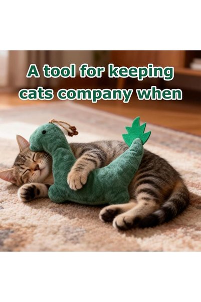 SYOSI 2 PCS Catnip Toys for Cats – Little Fire Dragon Cat Plush Toys Interactive, Green and Orange Soft Ki