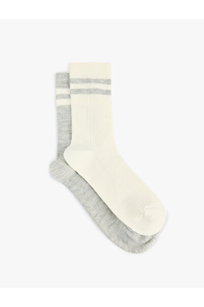 Koton Striped 2-Piece Set of Cotton Socks