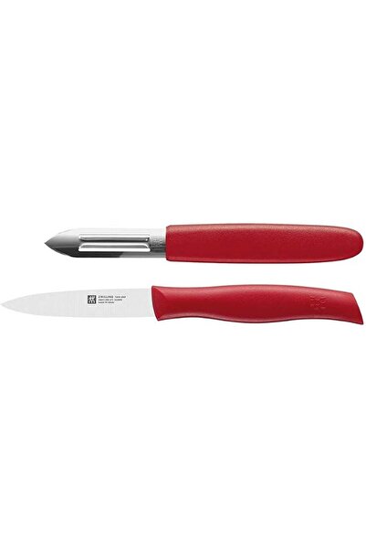ZWILLING Kitchen Knife And Peeler Set, Silver/Red, Zg-38634-000, 2 Pieces