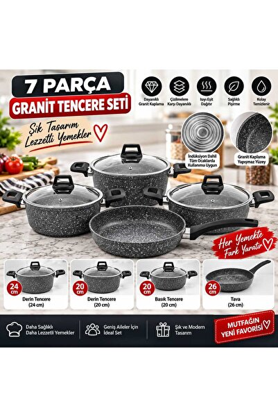 ASG 🍳   7 Piece Granite Pot & Pan Set