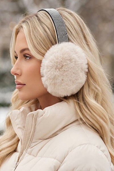 CAŞ DEKORASYON Cream Color Stone Plush Headphones