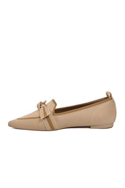 AYK'S Women's Knitwear Beige-Tan Ballerina Knitted Textured Elegant Bow Detai...