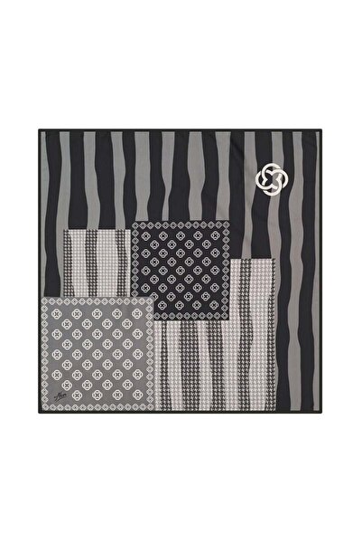Aker Sport Tivil Eşarp 7940795 918 Siyah Gri Monogram Desen