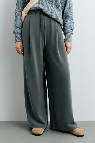 Oysho Long Wide leg trousers with modal