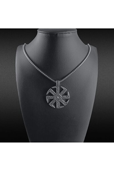 Lunarie قلادة Xuping Viking Sun Wheel - قلادة أسطورية للجنسين من الفولاذ المق...