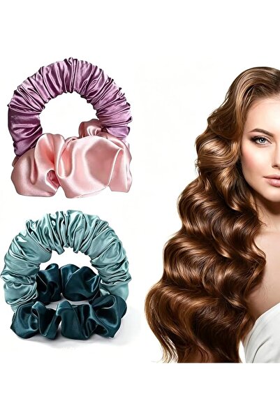 GENERAL 2 pcs Heatless Curling Scrunchies for Women Sleep, Silk Hair Ties for...