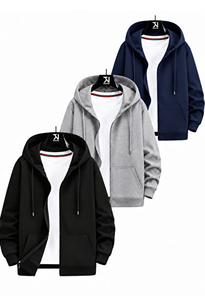 Karatopak Hanorac unisex cu glugă și fermoar, 3 piese / Cardigan