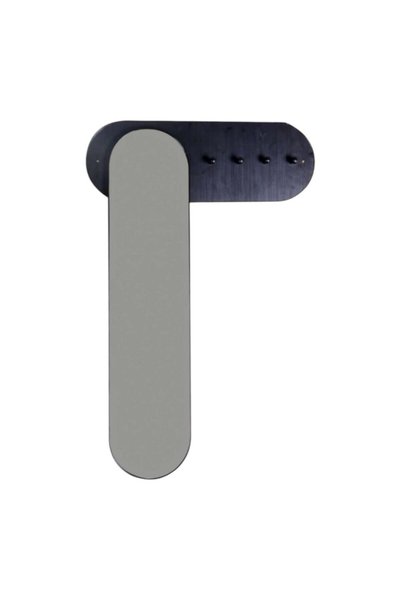on home Wall mirror with hanger -black- 28x120 cm