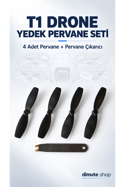 T1 Drone Uyumlu Yedek Pervane Seti 4 Adet ve Pervane Çıkarma Aparatı